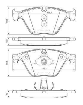 PASTILHA FREIO BMW 3 (E90) 320 i EIXO DIANTEIRO 2005 2012 155,1X20,3