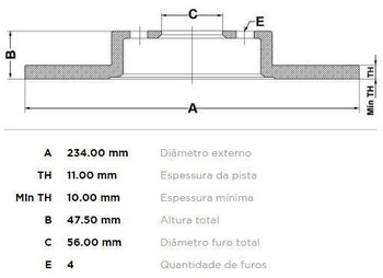 DISCO FREIO DAIHATSU CHARADE I (G10) 1.0 Turbo (G11) DIANT 1983 1987 47