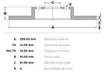 KIT 2 PCs DISCO FREIO RENAULT LOGAN I (LS_) 1.6 Expression Flex (LS16, LS1U, LS1A, LS0T) EIXO DIANTEIRO 2007 2012 27x27x12