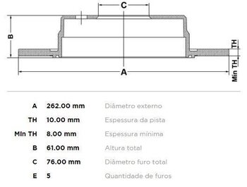 DISCO FREIO HYUNDAI i30 (FD) 2.0 GLS CVVT TRAS 2009 2012 27x27x12