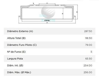 TAMBOR FREIO FIAT DUCATO Van de Passageiro (244_) 2.3 JTD EIXO TRASEIRO ESQUERDA, DIREITA 2009 2017