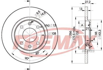 KIT 2 PCs DISCO FREIO PEUGEOT PARTNER Caixa/Minivan (5_, G_) 1.8 DIANT AMBOS 1999 2003 27X27X12