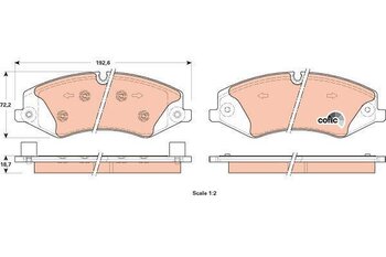 PASTILHA FREIO LAND ROVER DISCOVERY V (L462) 3.0 SCV6 4x4 EIXO DIANTEIRO 2017 EM DIANTE 192,6X72,2X18,7