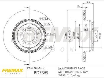 DISCO FREIO LAND ROVER RANGE ROVER III (L322) 5.0 SC V8 4x4 TRAS 2009 2013 37x37x12