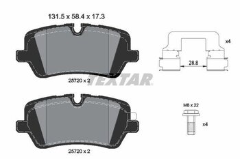 PASTILHA FREIO LAND ROVER RANGE ROVER IV (L405) 5.0 SCV8 4x4 EIXO TRASEIRO 2013 2021 131,5X58,4X17,3