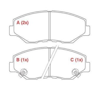 PASTILHA FREIO HONDA CR-V III (RE_) 2.0 i EXL 4WD (RE5, RE2) EIXO DIANTEIRO 2006 2011 141,7X56,8