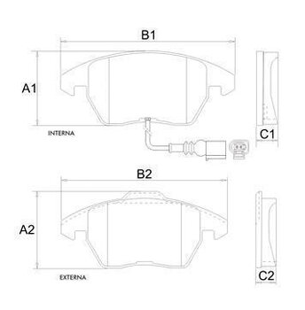 PASTILHA FREIO AUDI A3 Sportback (8PA) 2.0 quattro DIANT 2008 2013 20,3