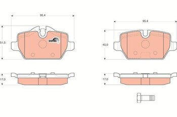 PASTILHA FREIO MINI MINI COUNTRYMAN (R60) Cooper S EIXO TRASEIRO 2010 2016 95,4X17,0