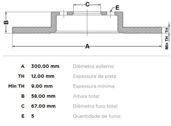 KIT 2 PÇs DISCO FREIO MERCEDES-BENZ VITO Tourer (W447) 119 Comfort Luxo Flex (447.703) TRAS 2015 EM DIANTE 31X31X12