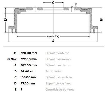 TAMBOR FREIO SUZUKI GRAND VITARA I (FT, HT) 2.0 i 16V 4x4 (SQ420) EIXO TRASEIRO 1998 2004 27x27x12