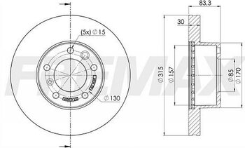 KIT 2 PÇs DISCO FREIO MERCEDES-BENZ G-CLASS (W463) G 55 AMG (463.270, 463.271) EIXO DIANTEIRO 2004 2006 83