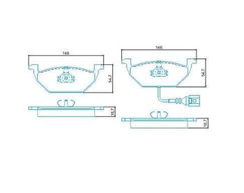 PASTILHA FREIO AUDI A3 Sportback (8PA) 1.6 EIXO DIANTEIRO 2005 2012 146X54,7X19,7