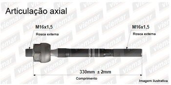 ARTICULACAO AXIAL VW FUSCA (5C1, 5C2) 2.0 TFSI EIXO DIANTEIRO LADO DIREITO 2013 2014