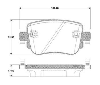 PASTILHA FREIO VW GOLF VII (5G1, BQ1, BE1, BE2, BC1, BC2) 2.0 TSI GTI 2013 2018 104,2X51,9