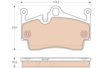 PASTILHA FREIO PORSCHE 718 BOXSTER (982) 2.5 S (982330, 982331) EIXO TRASEIRO 2017 EM DIANTE 114,2X73,0X15,3