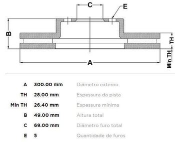 KIT 2 PÇs DISCO FREIO KIA SORENTO II (XM) 2.4 EX CVVT 4WD DIANT 2009 2015 31X31X12