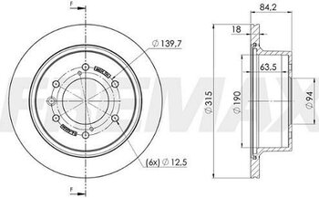 KIT 2 PCs DISCO FREIO MITSUBISHI PAJERO SPORT III (KS_) 2.4 DI-D 4x4 TRAS 2019 EM DIANTE 84