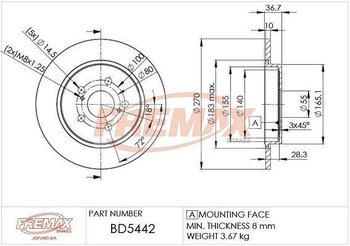 KIT 2 PCs DISCO FREIO TOYOTA 4 RUNNER (KZN18_, VZN18_, RZN18_) 1.8 Flex TRAS 2008 EM DIANTE 28x28x12