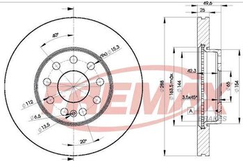 KIT 2 PÇs DISCO FREIO VW GOLF VII (5G1, BQ1, BE1, BE2, BC1, BC2) 1.4 Flex Comfortline TSI EIXO DIANTEIRO 2016 EM DIANTE 30X30X12