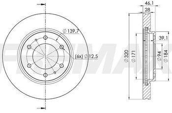 KIT 2 PCs DISCO FREIO MITSUBISHI L200 TRITON (KJ_, KK_, KL_) 2.4 2015 EM DIANTE 46