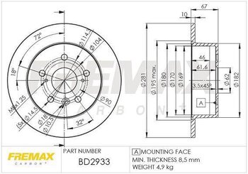 KIT 2 PÇs DISCO FREIO TOYOTA CAMRY Sedan (_V5_) 3.5 (GSV50_) 2011 2017 29X29X12