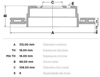 DISCO FREIO TRAS TOYOTA LAND CRUISER PRADO (_J12_) 3.0 Prado D-4D (KDJ120, KDJ125) 2002 2009 32x32x12