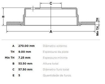 DISCO FREIO CHRYSLER NEON II 2.0 16V 1999 2005 28X28X12