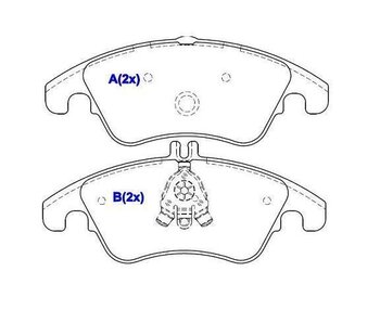 PASTILHA FREIO AUDI Q5 (8RB) 2.0 TFSI quattro EIXO DIANTEIRO 2009 2012 188X19