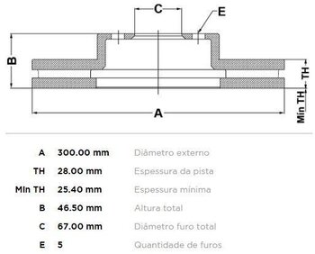 KIT 2 PCs DISCO FREIO MERCEDES-BENZ C-CLASS T-Model (S203) C 230 Kompressor (203.240) DIANT 2004 2005 30X30X12