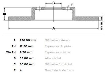 KIT 2 PÇs DISCO FREIO CHERY A3 Hatchback 1.1 DIANT 2011 EM DIANTE 24X24X12