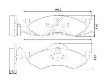 PASTILHA FREIO DODGE DAKOTA 4.7 Sport EIXO DIANTEIRO 2001 2001 20X191,9