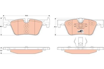 PASTILHA FREIO BMW 1 (F20) 118 i EIXO TRASEIRO 2011 2015 123,0X46,9X17,3