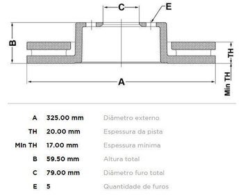 KIT 2 PÇs DISCO FREIO LAND ROVER DEFENDER Cabrio (LD) 4.0 4x4 TRAS 2005 2009 33X33X12