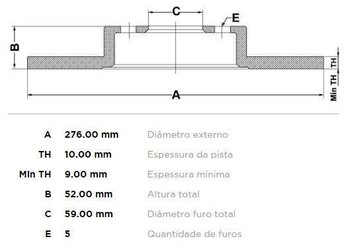 KIT 2 PÇs DISCO FREIO ALFA ROMEO 166 (936_) 3.0 V6 24V (936A1000, 936A1001) TRAS 1998 2000 28X28X12