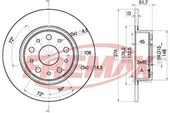 KIT 2 PÇs DISCO FREIO ALFA ROMEO 2300 2.0 T.Spark (936A3A__) TRAS 1998 2000 28X28X12