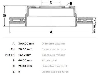 KIT 2 PÇs DISCO FREIO BMW 1 (E81) 130 i TRAS 2007 2009 30X30X12