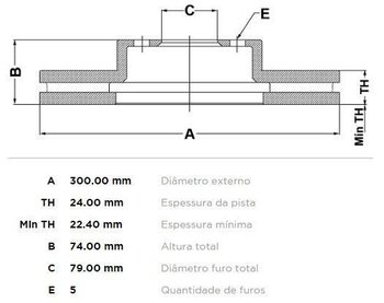 DISCO FREIO BMW 1 (E87) 120 i EIXO DIANTEIRO 2007 2011 31x31x12