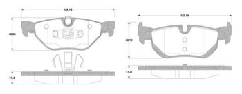 PASTILHA FREIO BMW 3 (E90) 325 i EIXO TRASEIRO 2004 2011 43,5X123,1X17,1