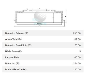 TAMBOR FREIO HYUNDAI ACCENT I (X-3) 2.5 D 1996 2001 35x35x12