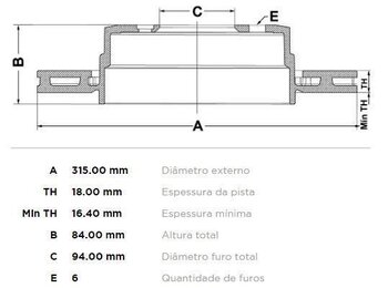 DISCO FREIO MITSUBISHI PAJERO DAKAR II (KH_, KG_) 3.2 DI-D HPE FULL GLS 4WD 2009 2011 84