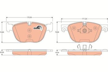 PASTILHA FREIO BMW 7 (E65, E66, E67) 760 i, Li DIANT 2003 2008 20X14X14