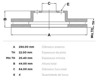 KIT 2 PÇs DISCO FREIO MINI (R56) Cooper S DIANT 2007 EM DIANTE 30X30X12