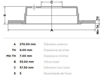 KIT 2 PÇs DISCO FREIO CHRYSLER 300 C (LX) 1.6 TRAS 2001 2010 28X28X12