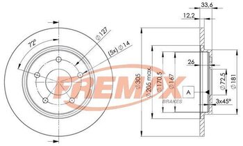 KIT 2 PÇs DISCO FREIO FIAT FREEMONT SUV (345_) 2.4 Emotion 2011 2016 32x32x12