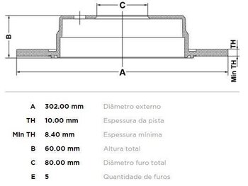 KIT 2 PÇs DISCO FREIO MITSUBISHI OUTLANDER II (CW_W) 2.0 TRAS 2009 2012 31x31x12