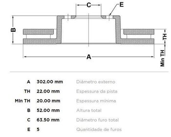 KIT 2 PÇs DISCO FREIO VOLVO XC60 I Veículo utilitário esportivo (156) T5 Confort TRAS 2010 2017 31X31X12