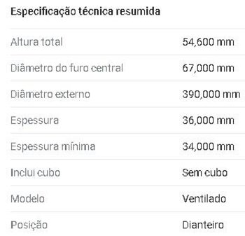 DISCO FREIO MERCEDES-BENZ M-CLASS (W166) ML 63 AMG 4-matic (166.074) EIXO DIANTEIRO 2011 2015 54,5