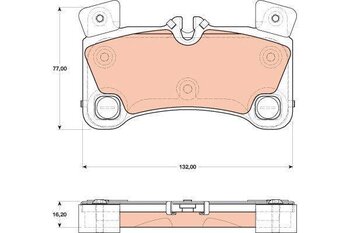 PASTILHA FREIO AUDI Q7 (4LB) 3.6 FSI quattro EIXO TRASEIRO 2007 2010 132,0X77,0X16,2