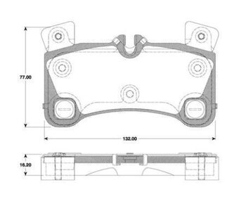 PASTILHA FREIO PORSCHE CAYENNE (9PA) S 4.5 TRAS 2002 2007 132,0X77,0X16,2