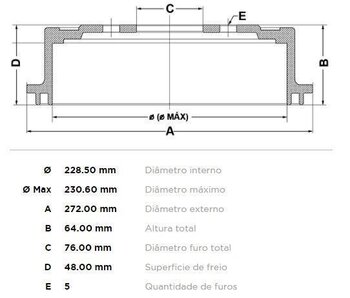 TAMBOR FREIO HYUNDAI TUCSON (JM) 2.0 Tração integral EIXO TRASEIRO 2004 2010 28x28x12